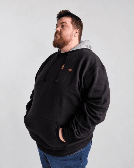 Motley Denim Riga Hoodie Black - Felpe & felpe con cappuccio - Felpe & Felpe con Cappuccio Uomo Taglie Forti