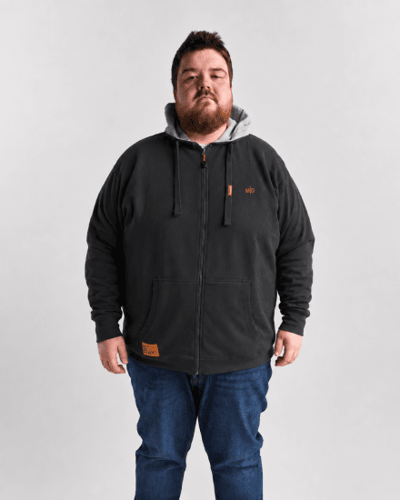 Motley Denim Copenhagen Hoodie Charcoal - Felpe & felpe con cappuccio - Felpe & Felpe con Cappuccio Uomo Taglie Forti