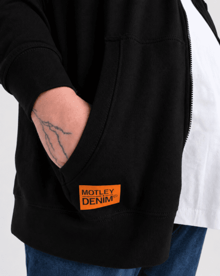 Motley Denim Copenhagen Hoodie Black - Felpe & felpe con cappuccio - Felpe & Felpe con Cappuccio Uomo Taglie Forti