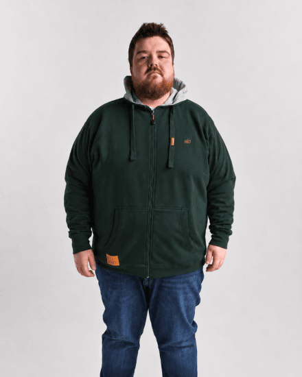 Motley Denim Copenhagen Hoodie Racing Green - Felpe & felpe con cappuccio - Felpe & Felpe con Cappuccio Uomo Taglie Forti