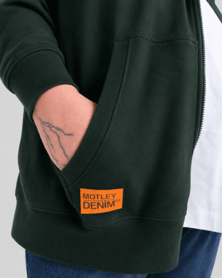 Motley Denim Copenhagen Hoodie Racing Green - Felpe & felpe con cappuccio - Felpe & Felpe con Cappuccio Uomo Taglie Forti