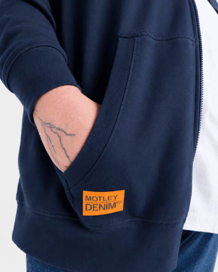 Motley Denim Copenhagen Hoodie Dark Indigo - Felpe & felpe con cappuccio - Felpe & Felpe con Cappuccio Uomo Taglie Forti
