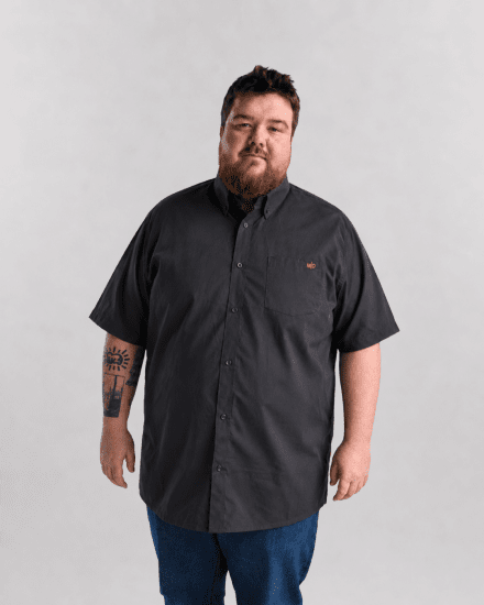 Motley Denim Zagreb Camicia a maniche corte Antracite - Camicie - Camicie Taglie Forti Uomo