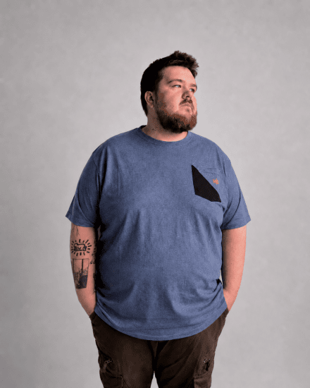 Motley Denim Milan T-shirt Indigo chiaro - Magliette - Magliette Uomo Taglie Forti