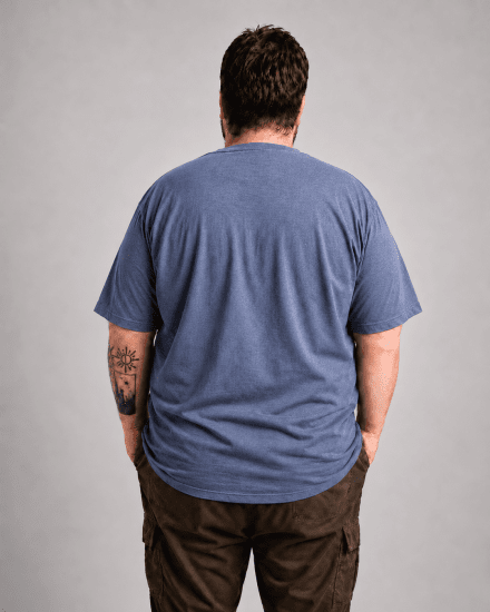 Motley Denim Milan T-shirt Indigo chiaro - Magliette - Magliette Uomo Taglie Forti