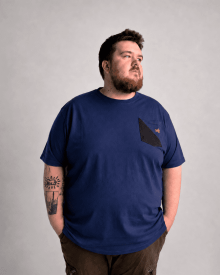 Motley Denim Milan T-shirt Indigo scuro - Magliette - Magliette Uomo Taglie Forti