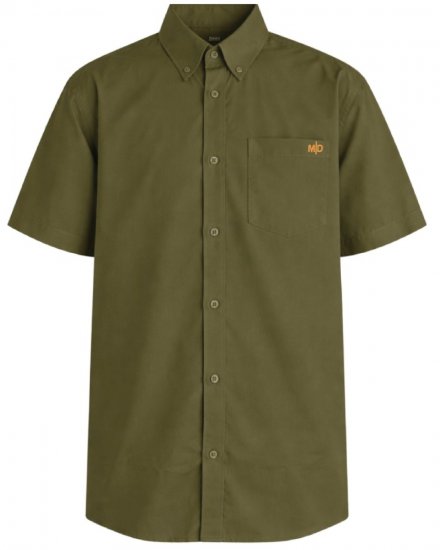 Motley Denim Zagreb Camicia a maniche corte Khaki scuro - Camicie - Camicie Taglie Forti Uomo