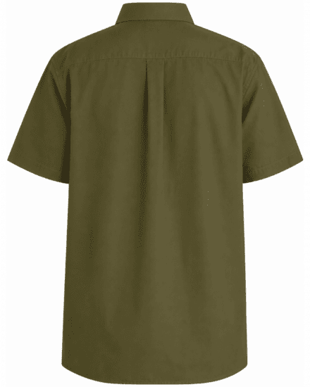 Motley Denim Zagreb Camicia a maniche corte Khaki scuro - Camicie - Camicie Taglie Forti Uomo