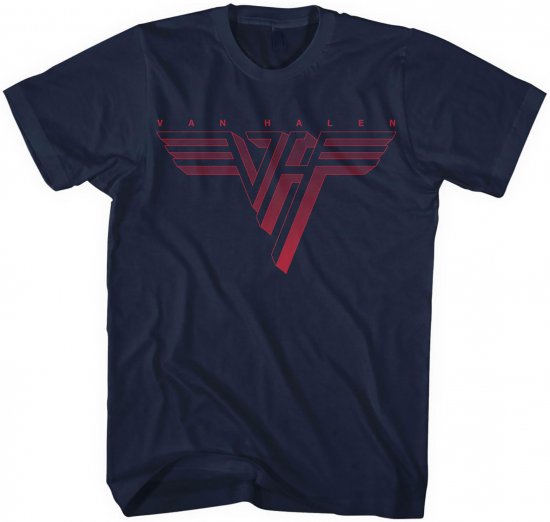 Van Halen Classic Red Logo T-shirt Navy - Magliette - Magliette Uomo Taglie Forti