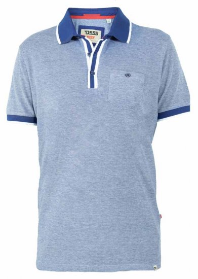 D555 Viper Melange Pique Polo Navy Twist - Polo - Polo Uomo Taglie Forti