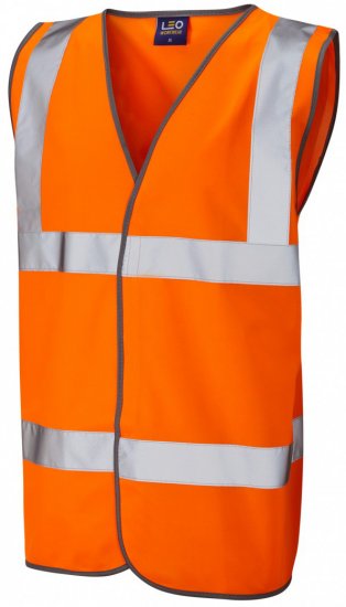 Leo Tarka Waistcoat Hi-Vis Orange - Abbigliamento da lavoro - Abbigliamento da Lavoro Taglie Forti Uomo