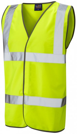 Leo Tarka Waistcoat Hi-Vis Yellow - Abbigliamento da lavoro - Abbigliamento da Lavoro Taglie Forti Uomo