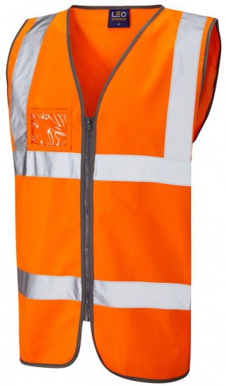 Leo Rumsam Zip Front Waistcoat Hi-Vis Orange - Abbigliamento da lavoro - Abbigliamento da Lavoro Taglie Forti Uomo