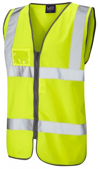 Leo Rumsam Zip Front Waistcoat Hi-Vis Yellow - Abbigliamento da lavoro - Abbigliamento da Lavoro Taglie Forti Uomo