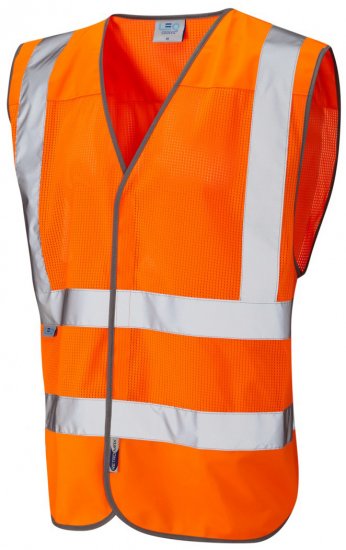 Leo Arlington Coolviz Waistcoat Hi-Vis Orange - Abbigliamento da lavoro - Abbigliamento da Lavoro Taglie Forti Uomo