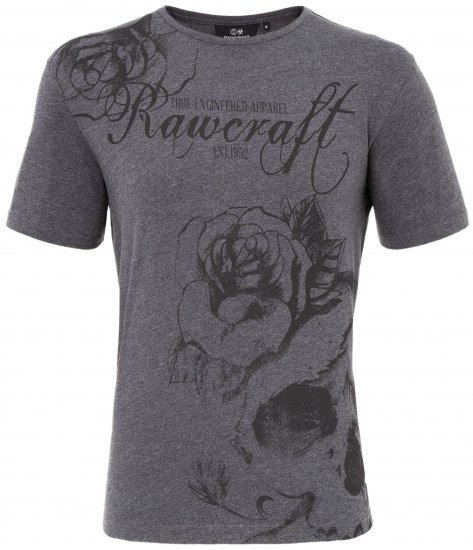 Rawcraft Webling T-shirt Charcoal - Magliette - Magliette Uomo Taglie Forti