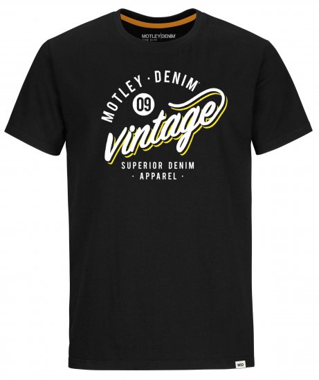 Motley Denim Worthing T-Shirt Black - Magliette - Magliette Uomo Taglie Forti