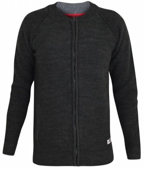 D555 Xavier Knitted Bomber Charcoal - Felpe & felpe con cappuccio - Felpe & Felpe con Cappuccio Uomo Taglie Forti