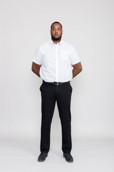 D555 Yarmouth Four Way Stretch Trouser With Flexible Waistband Black - Jeans & pantaloni - Jeans & Pantaloni Uomo Taglie Forti