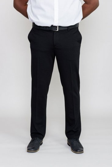 D555 Yarmouth Four Way Stretch Trouser With Flexible Waistband Black - Jeans & pantaloni - Jeans & Pantaloni Uomo Taglie Forti