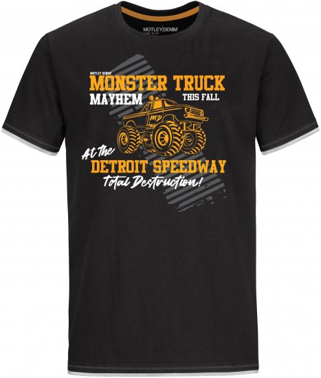 Motley Denim Yeovil T-Shirt Black - Magliette - Magliette Uomo Taglie Forti