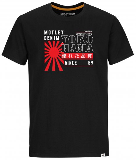 Motley Denim York T-Shirt Black - Magliette - Magliette Uomo Taglie Forti