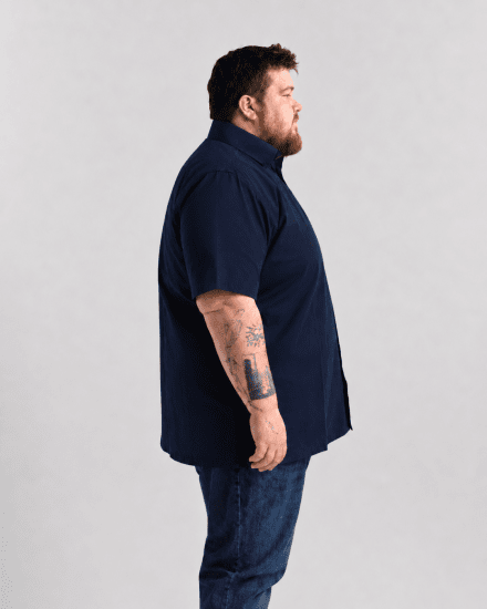Motley Denim Zagreb Camicia a maniche corte Blu navy - Camicie - Camicie Taglie Forti Uomo