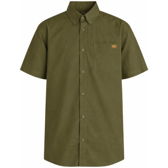 Motley Denim Zagreb Camicia a maniche corte Khaki scuro - Camicie - Camicie Taglie Forti Uomo