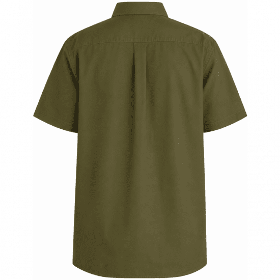 Motley Denim Zagreb Camicia a maniche corte Khaki scuro - Camicie - Camicie Taglie Forti Uomo