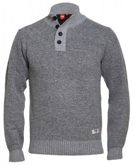 D555 Zane Sweater Grey - Felpe & felpe con cappuccio - Felpe & Felpe con Cappuccio Uomo Taglie Forti
